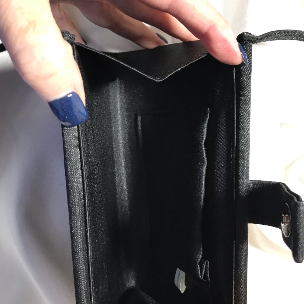 Black Satin Evening Bag - Picture 3 of 6
